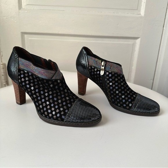 Socofy Laura Vita Elodie heeled ankle boots iridescent artsy fairy whimsy 8.5 - Picture 17 of 17